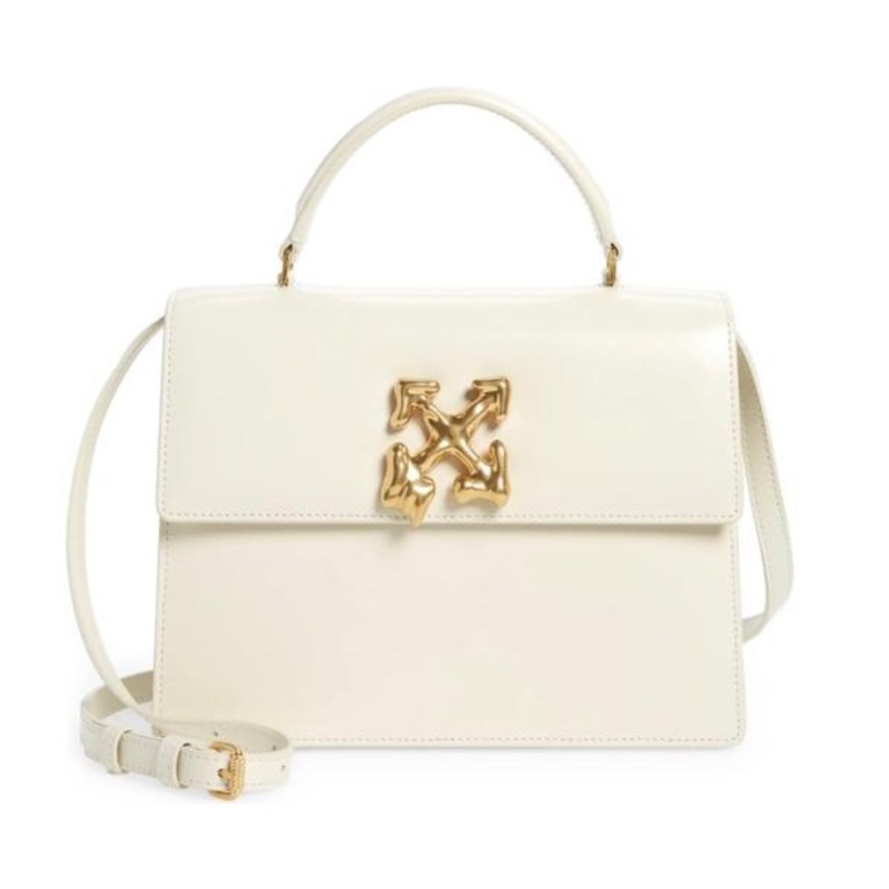 NWT OFF-WHITE Jitney 1.4 Melted Leather Satchel